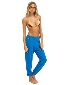 5 Stripe Ocean Blue Women's Sweatpant - PINK ARROWS