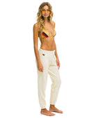 5 Stripe Vintage White Women's Sweatpant - PINK ARROWS