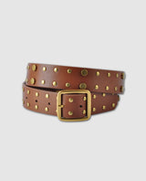 All Over Studded Belt Cognac