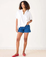 Amelia Ruffle Top White