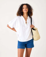 Amelia Ruffle Top White