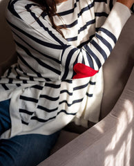 Amour Sweater Navy & White