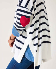 Amour Sweater Navy & White