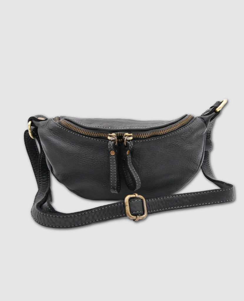 Avery Leather Mini Crossbody Black