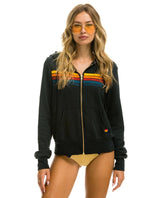 AN 5 Stripe Rainbow Hoodie Charcoal