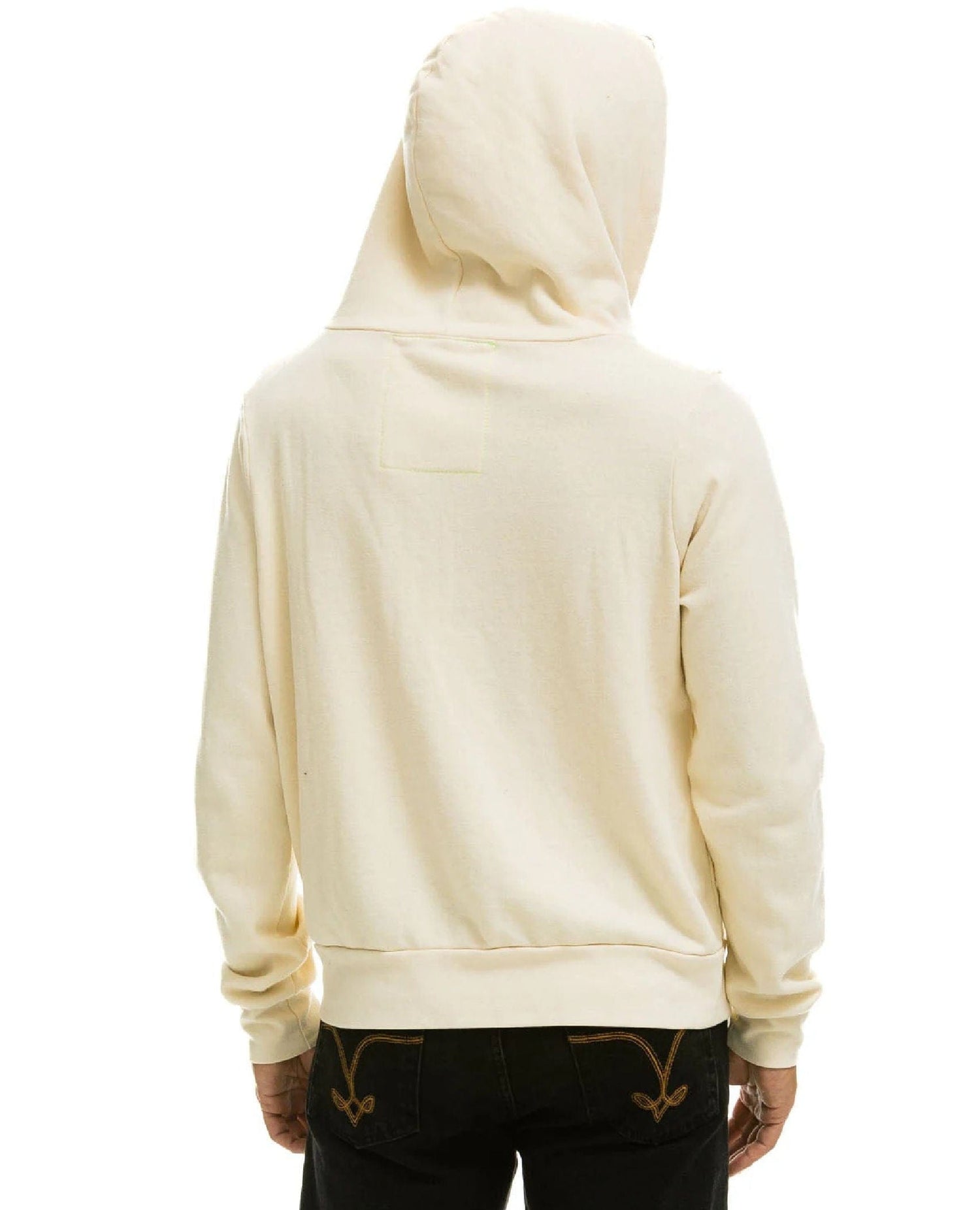 AN 5 Stripe Zip Hooded Vintage White