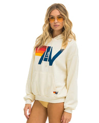 Aviator Nation Logo Hoodei Vintage White