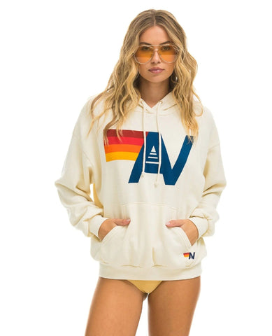 Aviator Nation Logo Hoodei Vintage White