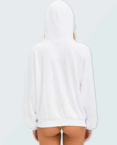 AN Logo Pullover Hoodie Relaxed White
