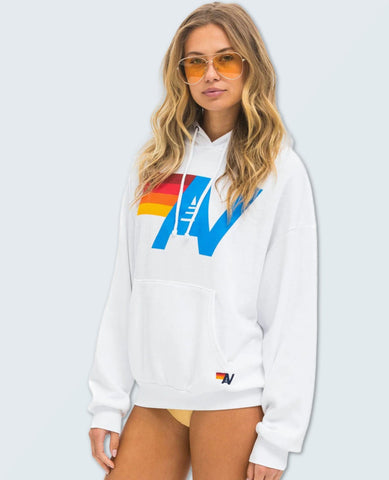 AN Logo Pullover Hoodie Relaxed White