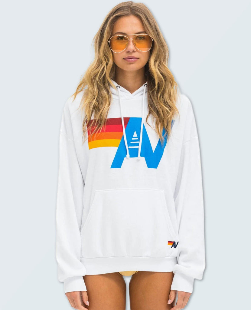AN Logo Pullover Hoodie Relaxed White