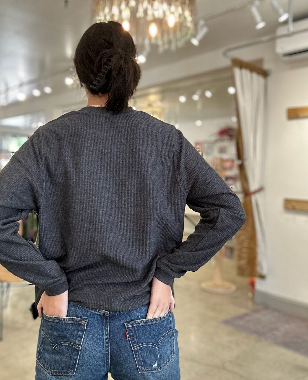 Benicia Cozy Long Sleeve Charcoal