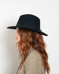 Billie Felt Fedora Black