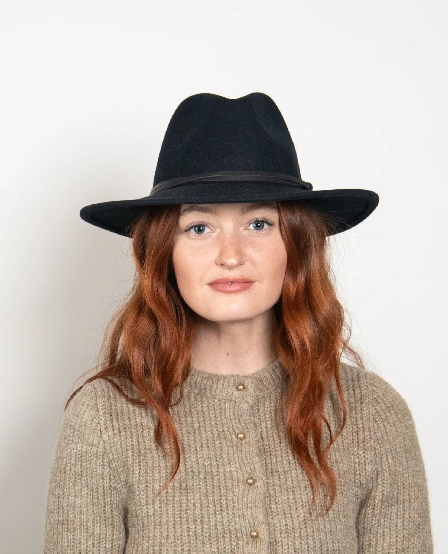 Billie Felt Fedora Black