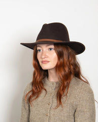 Restocked Billie Felt Fedora Brown