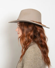 Restocked Billie Felt Fedora Taupe