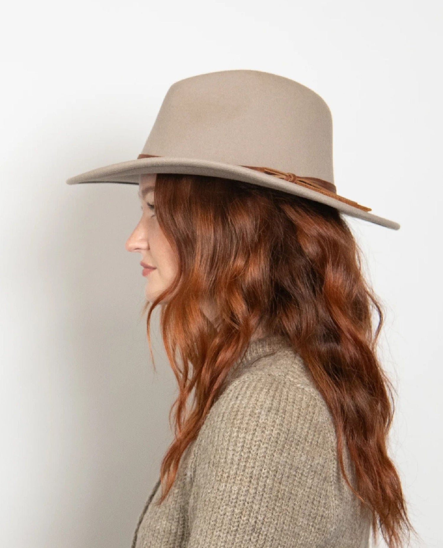 Restocked Billie Felt Fedora Taupe