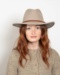 Restocked Billie Felt Fedora Taupe