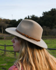 Restocked Billie Felt Fedora Taupe