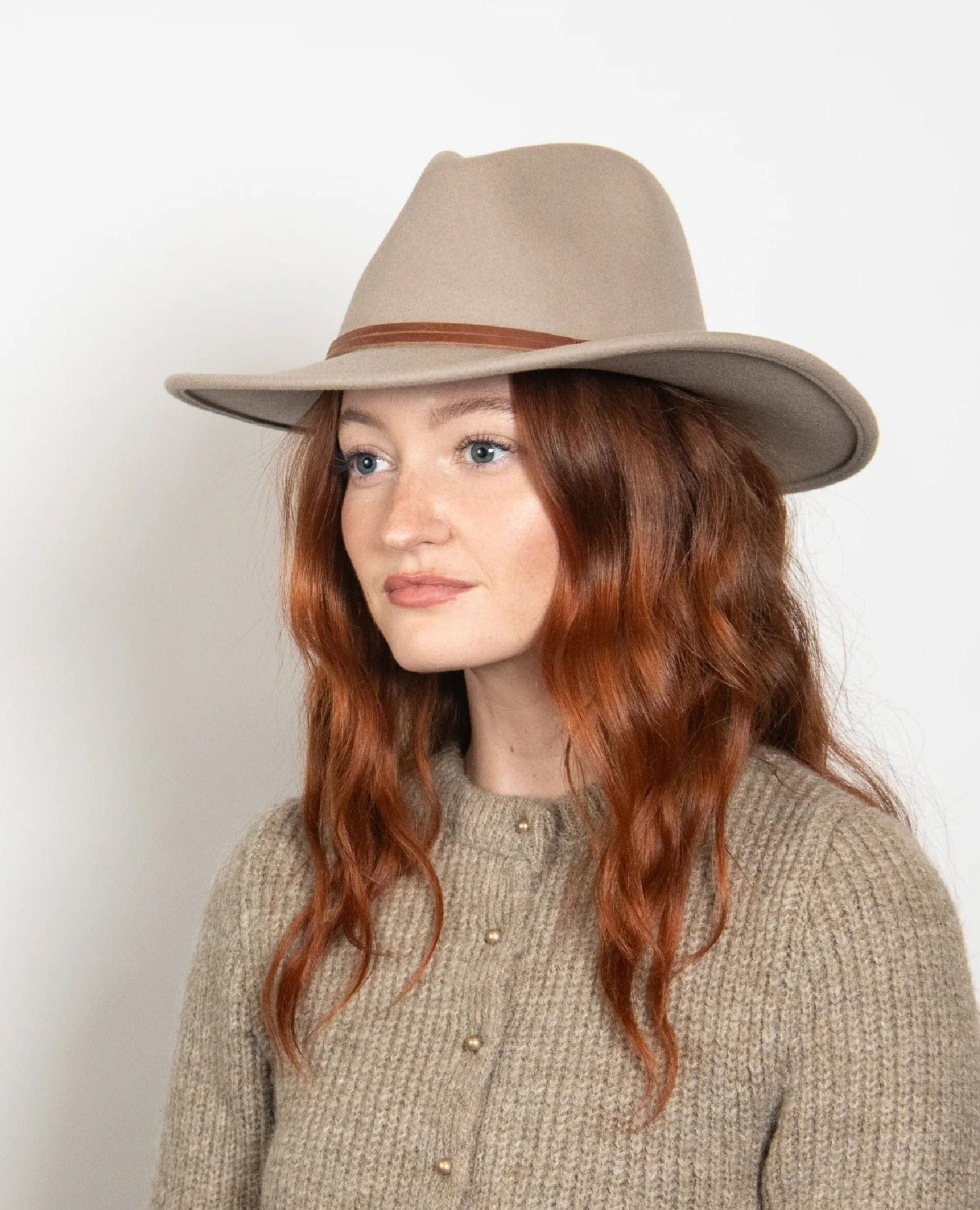 Restocked Billie Felt Fedora Taupe