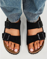Birk Arizona Black Suede Original Sandal