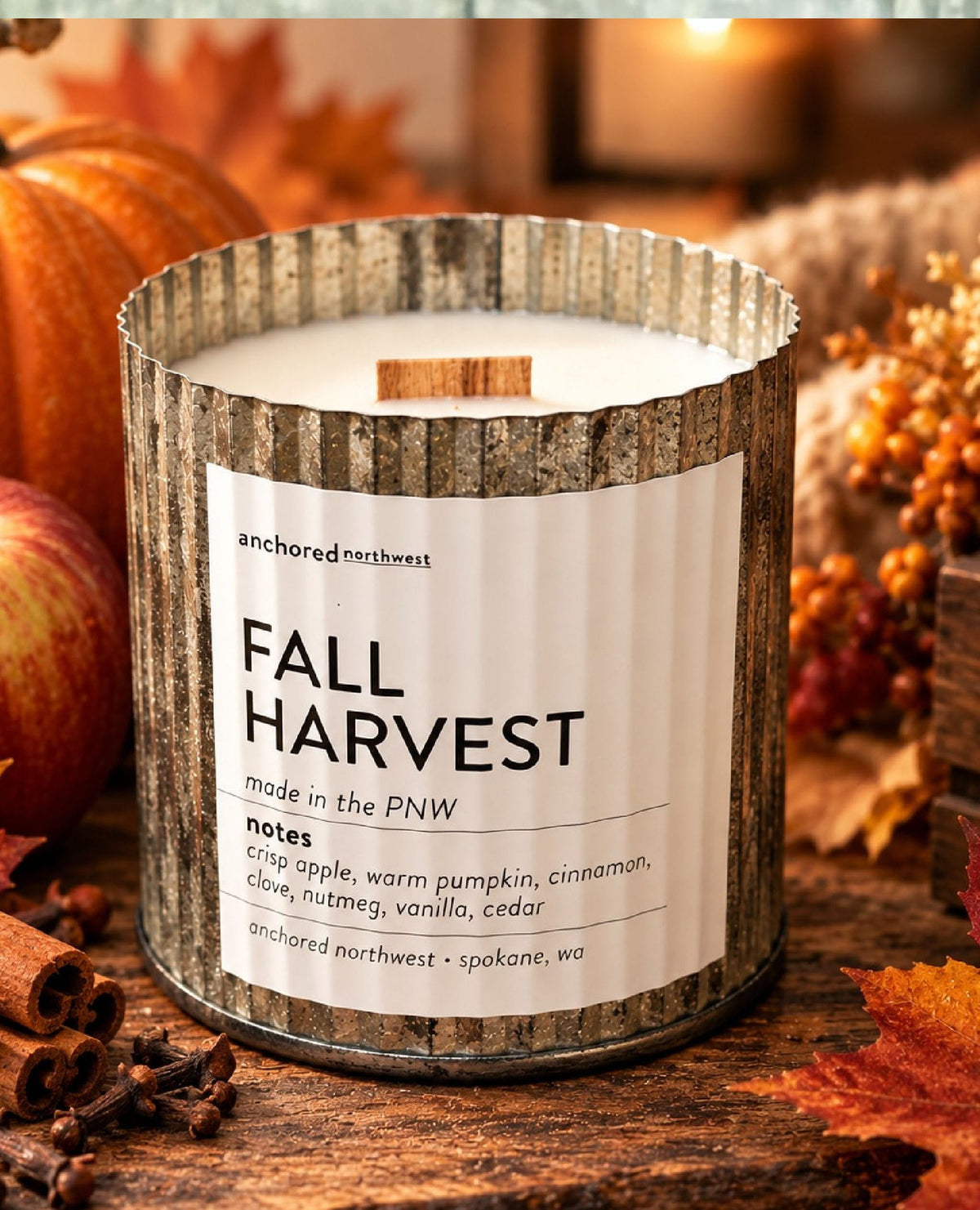 Fall Harvest Wood Wick Candle