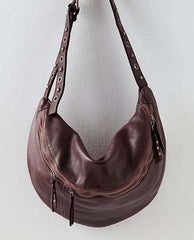 Bella Large Leather Crossbody Wine