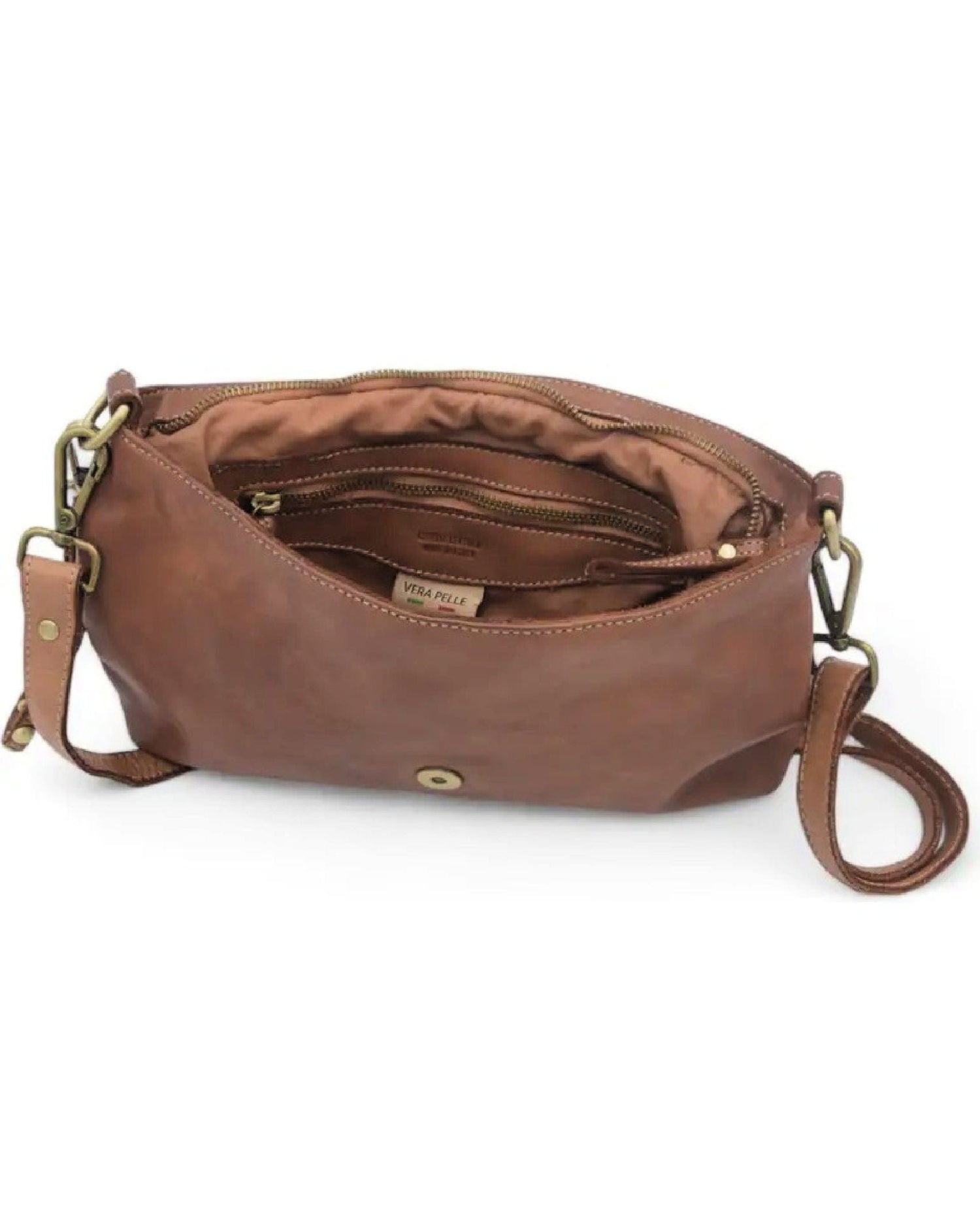 Bolsa Nova Aria Crossbody Cognac