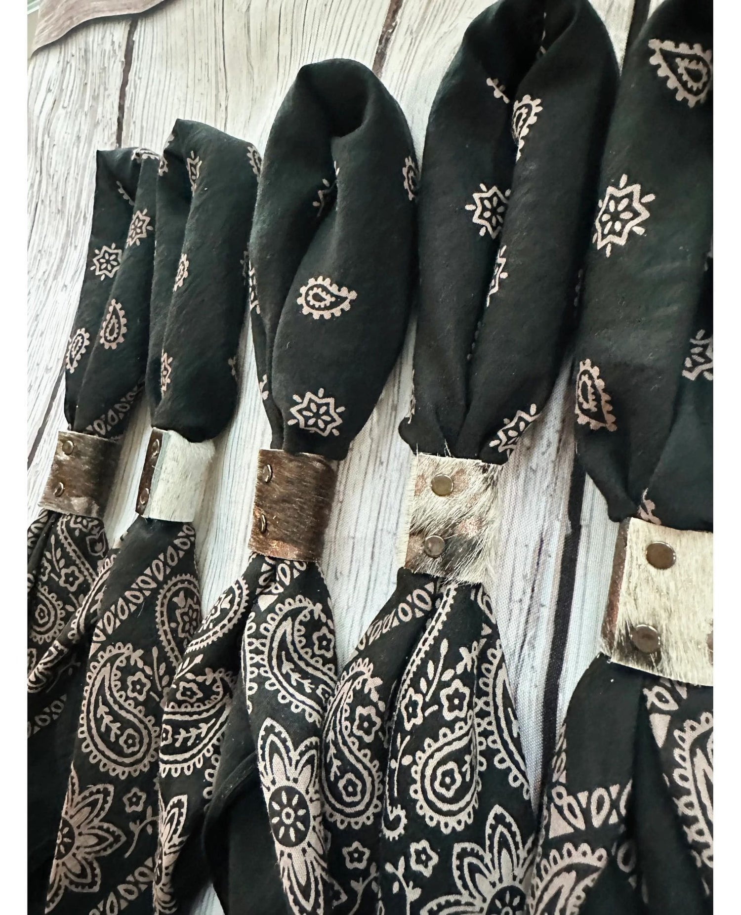 Black Hand-Dyed Bandana