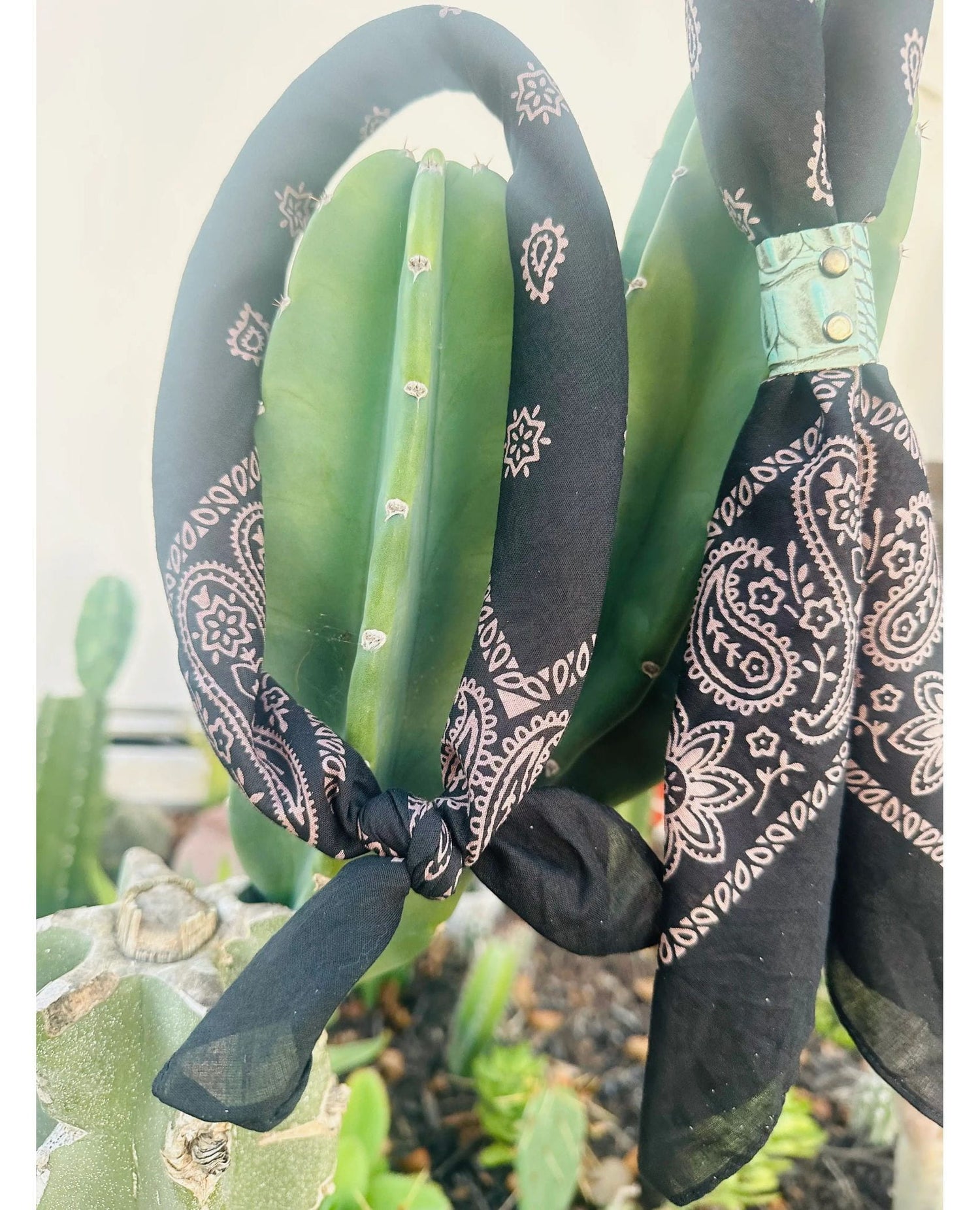 Black Hand-Dyed Bandana