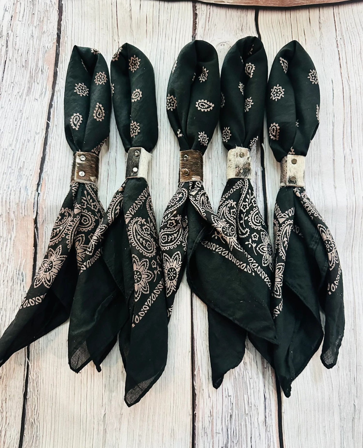 Black Hand-Dyed Bandana