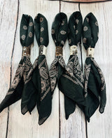 Black Hand-Dyed Bandana