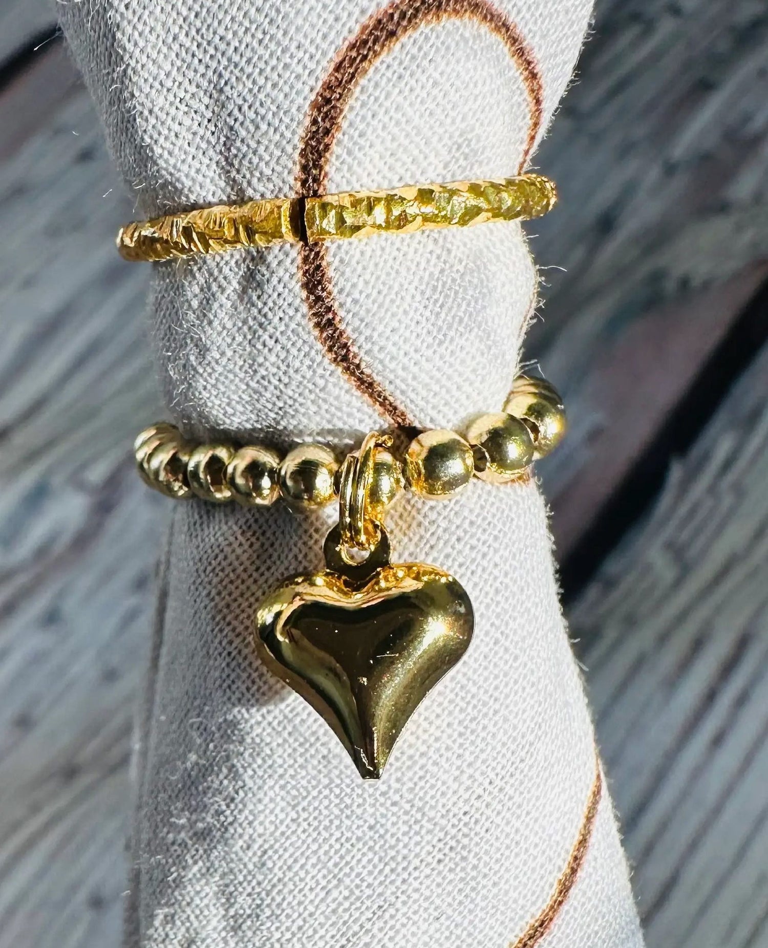 Gold Heart Bandana Charm