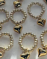 Gold Heart Bandana Charm