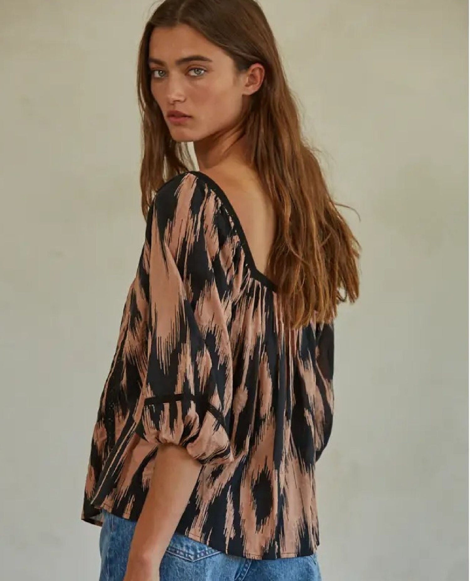 Behati Ikat Peasant Top