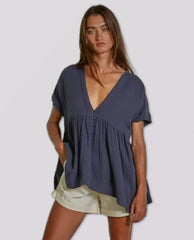 Sienna Gauze Top Blue