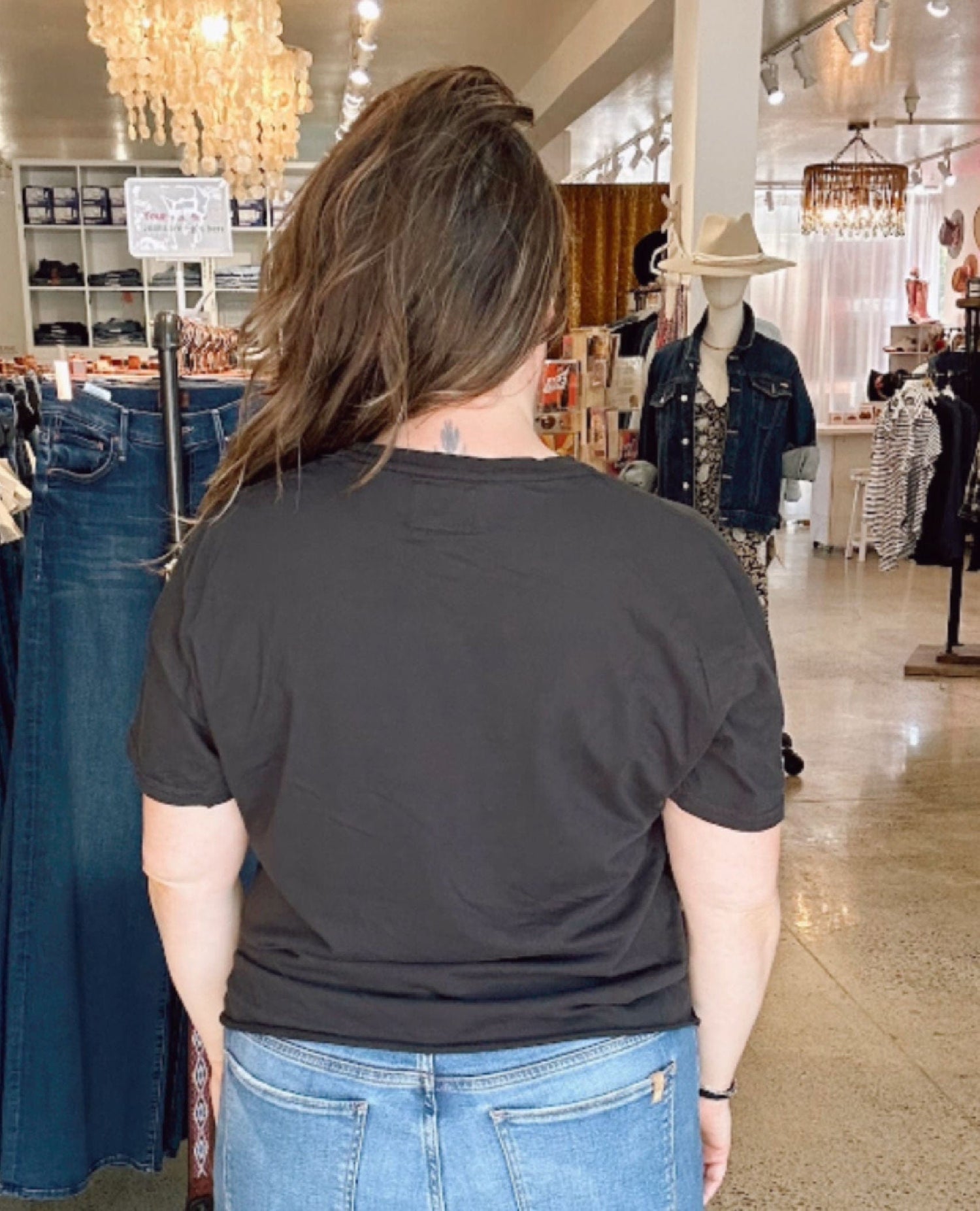 California Palm Cut of Black Tee