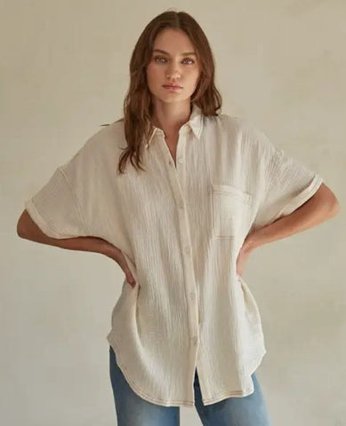 Called to Say Shirt Top Natural Gauze