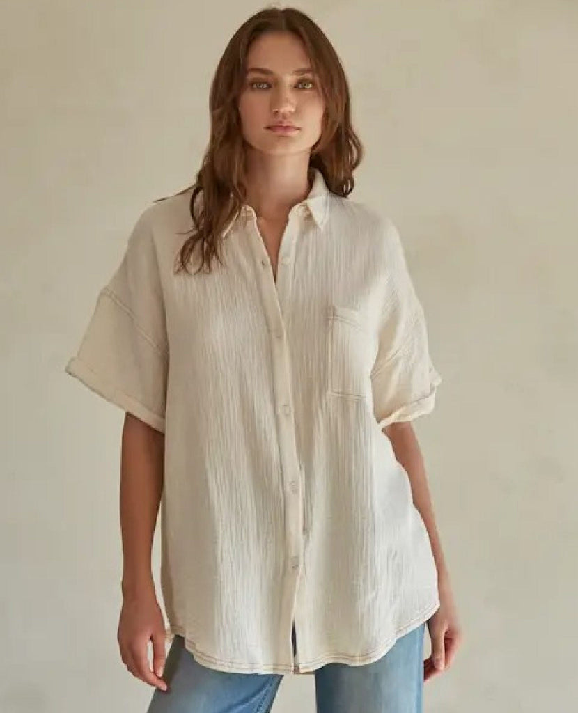 Called to Say Shirt Top Natural Gauze
