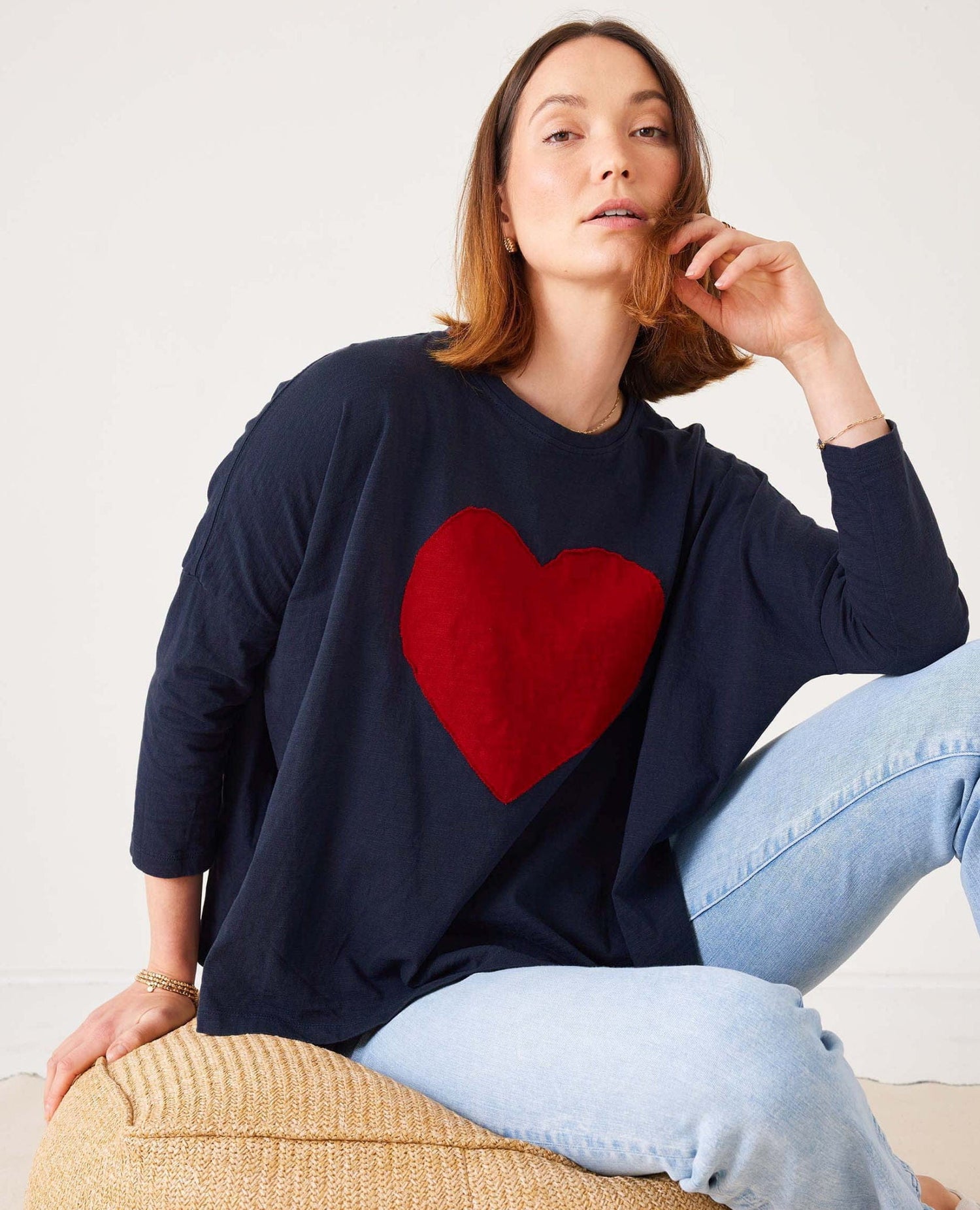 Catalina Red Heart Top Navy