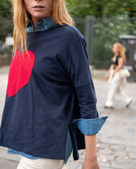 Catalina Red Heart Top Navy