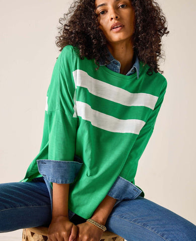 Kelly Green Catalina Striped Tee