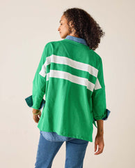 Catalina Slub Tee Kelly Green/White