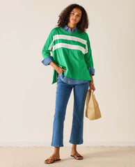Catalina Slub Tee Kelly Green/White