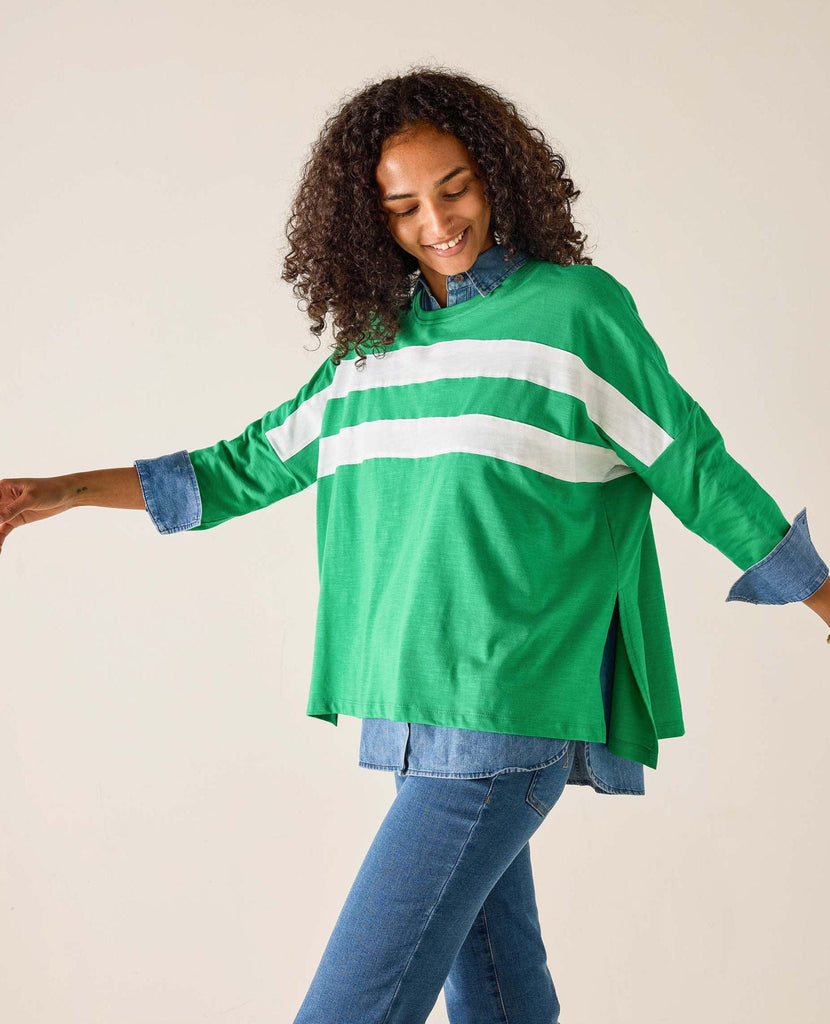 Kelly Green Catalina Striped Tee