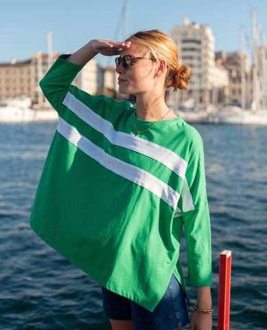 Kelly Green Catalina Striped Tee