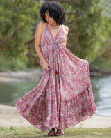 Riviera Ruffle Maxi Berry Bloom