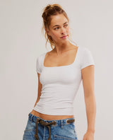 Clean Lines Baby Tee White