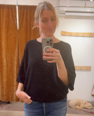 Cozy Short Sleeve Black Sweater