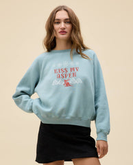 Kiss My Aspen Sweatshirt Powder Blue